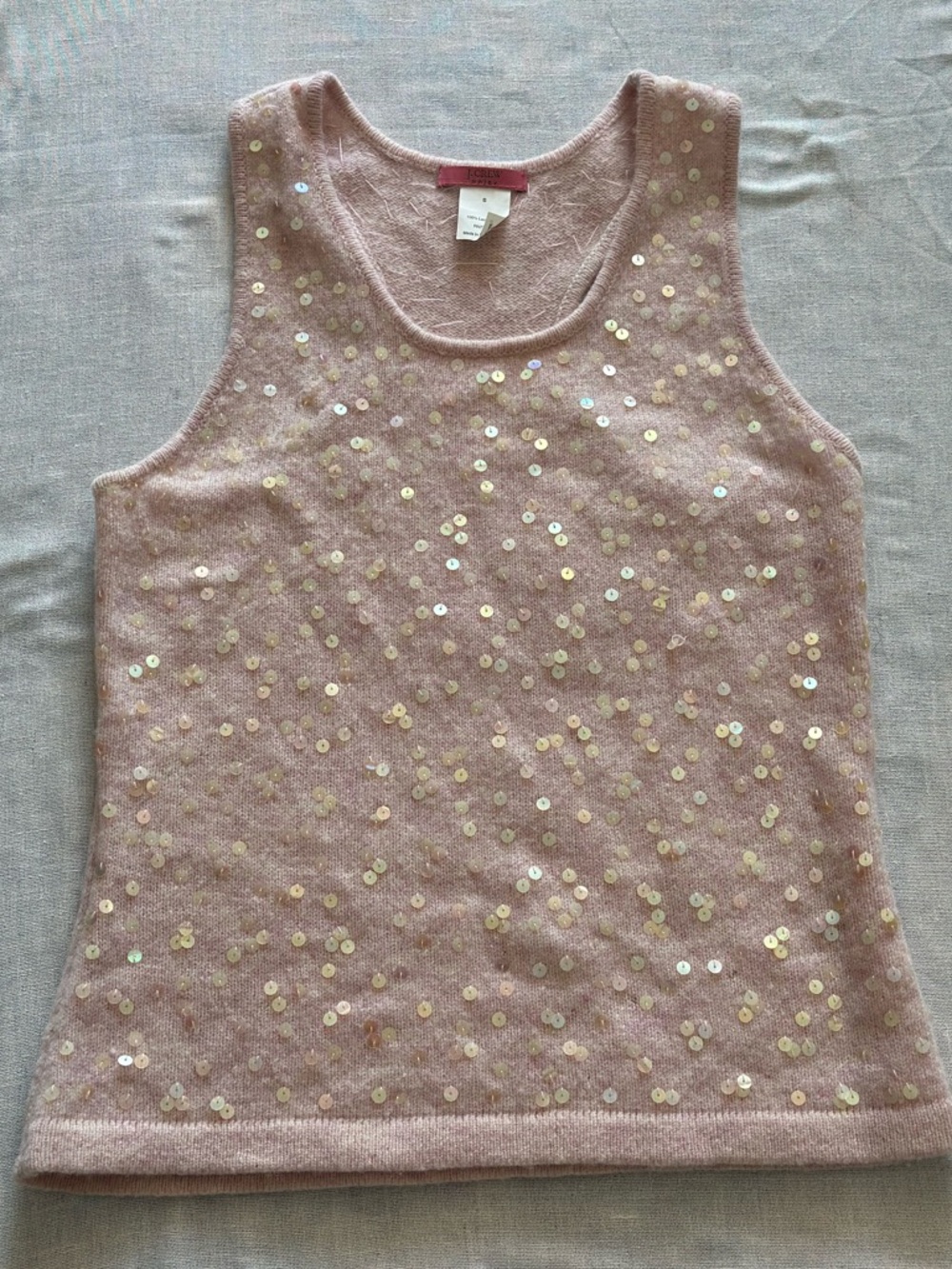 J. Crew Pink Sequin Knit Tank Top